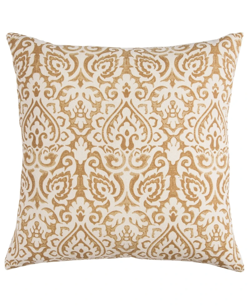 Rizzy Home Damask Polyester Filled Decorative Pillow, 22" x