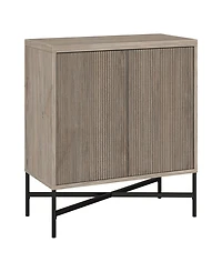 Hudson & Canal Brighton 28" Wide Rectangular Accent Cabinet in Antiqued Gray Oak