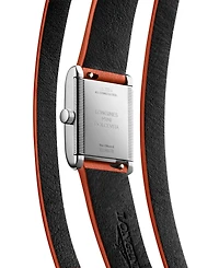Longines Women's Swiss Mini Dolcevita Orange Three-Row Leather Strap Watch 29mm