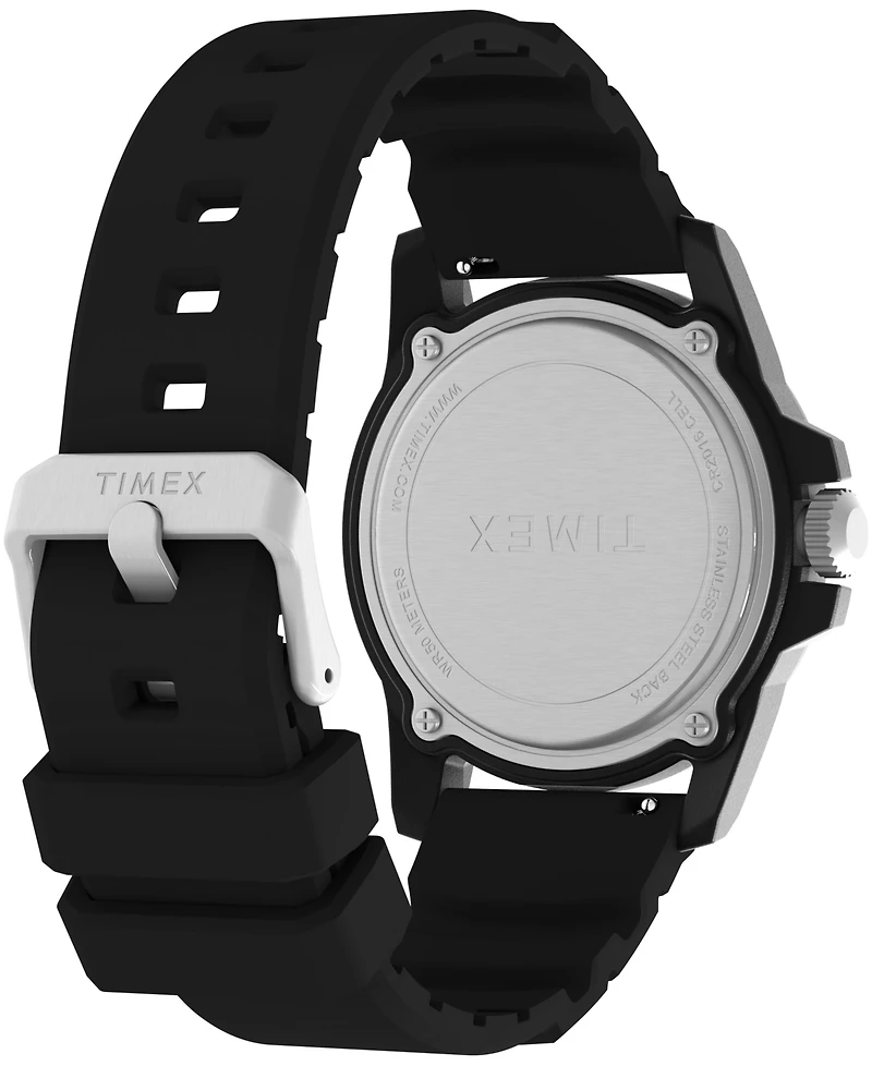 Timex Men's Main Street Quartz Black Silicone Strap 42mm Round Watch