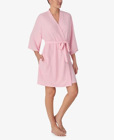 Ellen Tracy Women's 3/4 Kimono Sleeve Short Robe