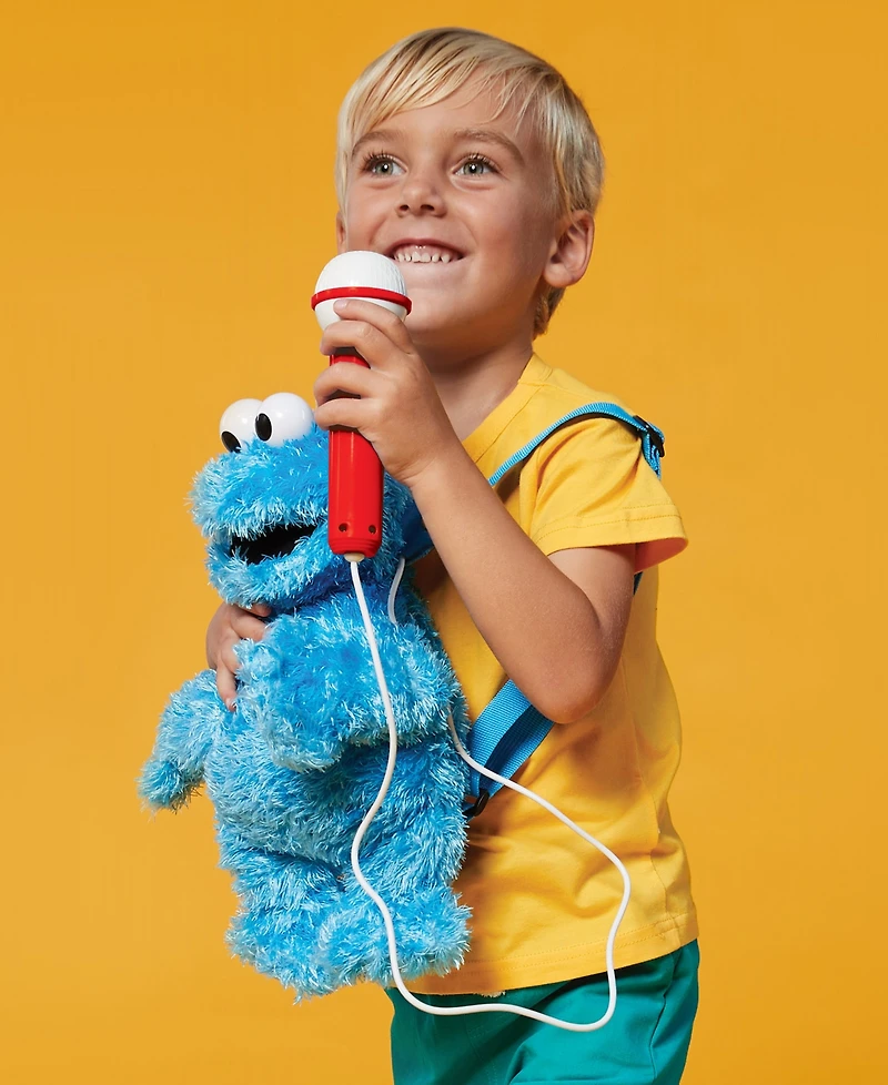 Singing Machine Plush Toy Karaoke Backpack with Microphone, Speaker, Songs Sound Effects