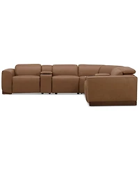 Lovro 6-Pc. Leather Sectional with 2 Power Motion Chairs & Consoles, Created for Macy's