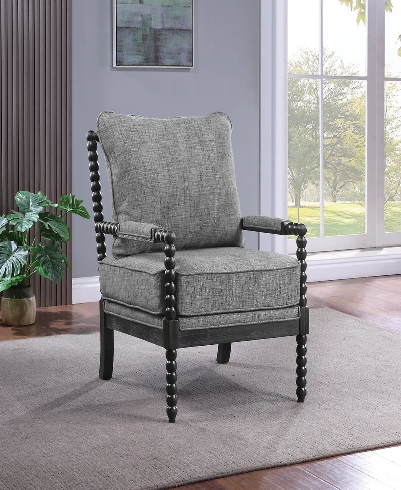 Office Star Eliza Black Spindle Chair with Graphite Fabric