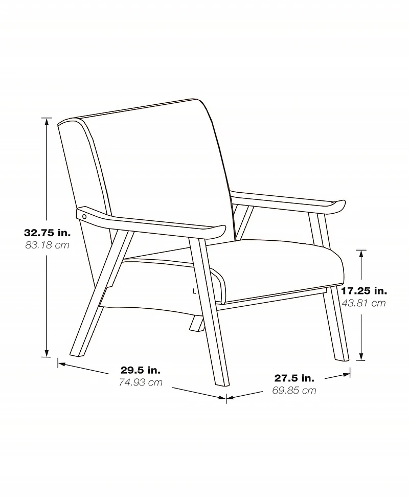 Office Star Weldon Armchair in Graphite Fabric with Black Finished Frame