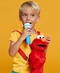 Singing Machine Plush Toy Karaoke Backpack with Microphone, Speaker, Songs Sound Effects, Sesame Street Elmo