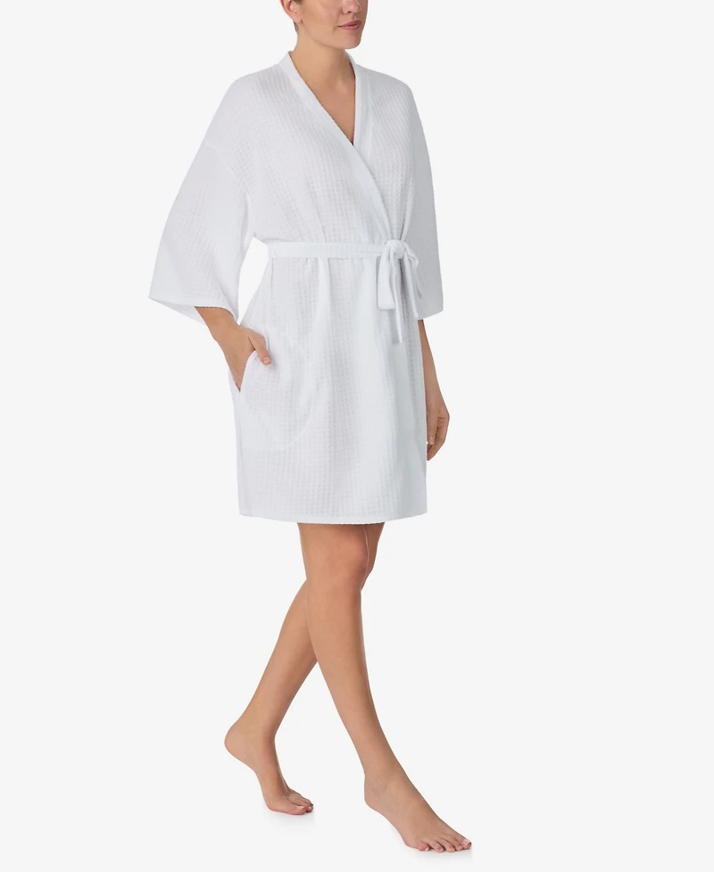 Ellen Tracy Women's 3/4 Kimono Sleeve Short Robe