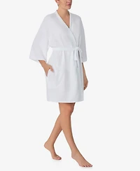 Ellen Tracy Women's 3/4 Kimono Sleeve Short Robe