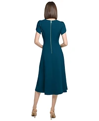 Calvin Klein Women's V-neck Tulip-sleeve Dress