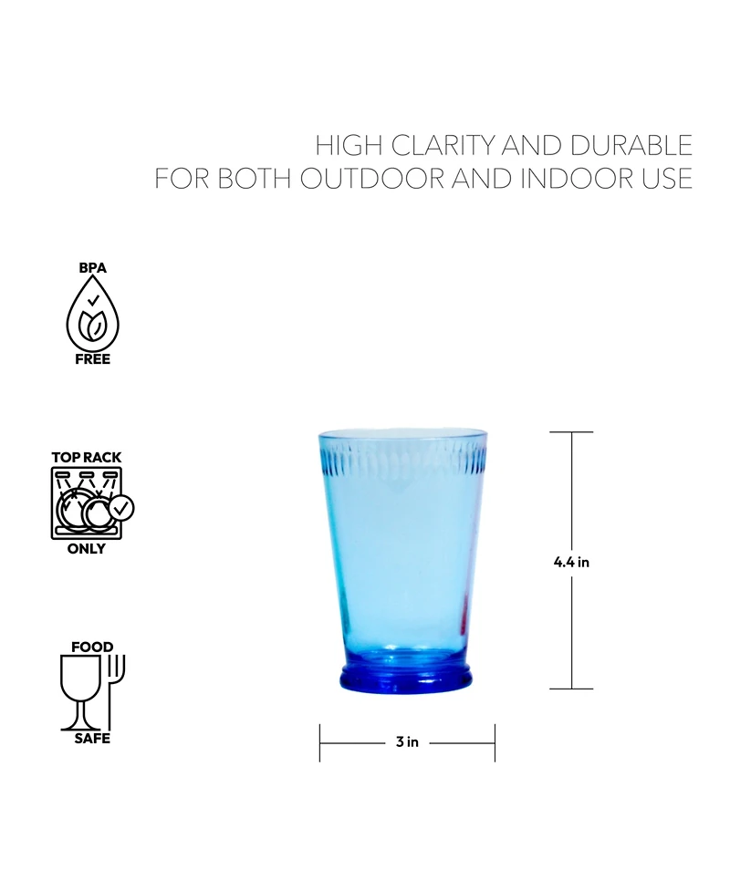 Tritan Scallop Tumbler Drinkware Set, Variety Pack 20.6 oz., Set of 6