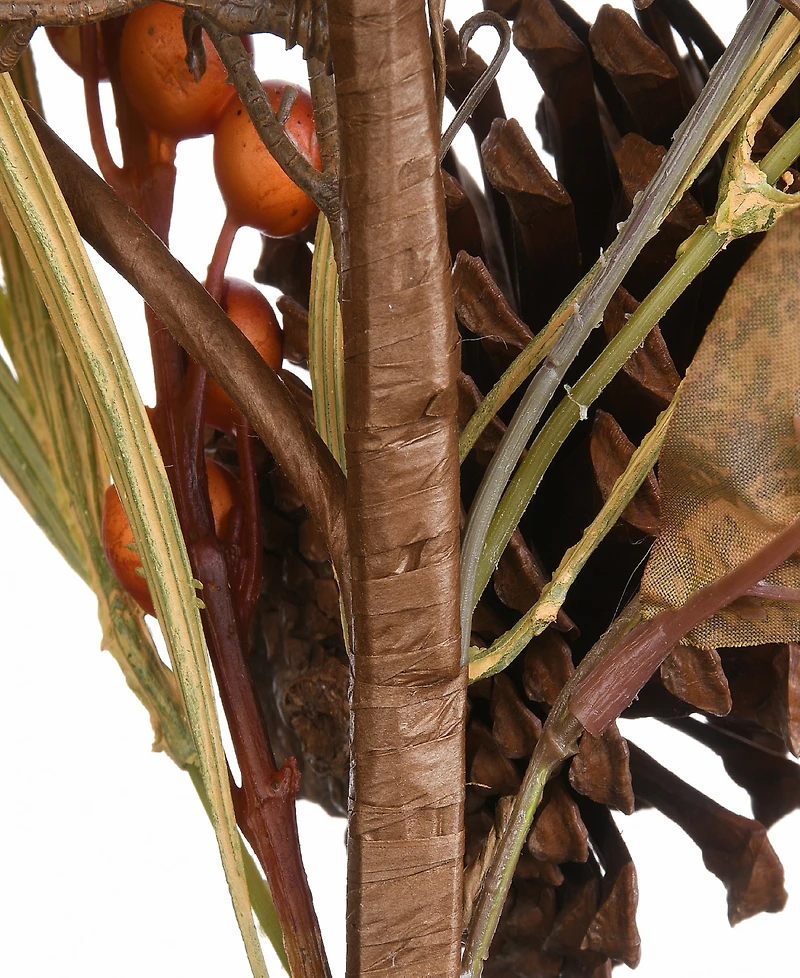 National Tree Company 28" Artificial Autumn Bouquet, Set of Two, Decorated with Gourds, Berry Clusters, Pinecones, Assorted Leaves, Autumn Collection
