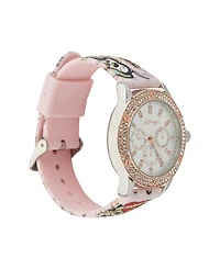 Ed Hardy Women's Quartz Matte Pink Silicone Strap Analog Watch 38mm
