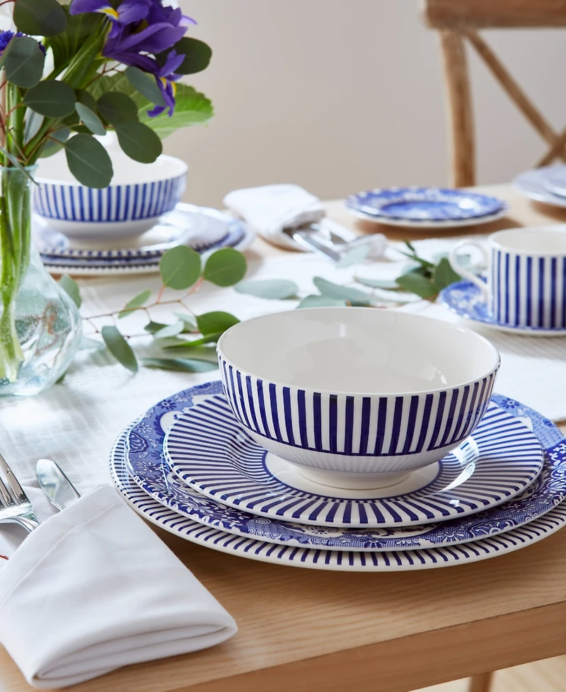 Spode Blue Italian Steccato Rice Bowls, Set of 4