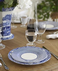Spode Blue Italian Steccato Salad Plates, Set of 4