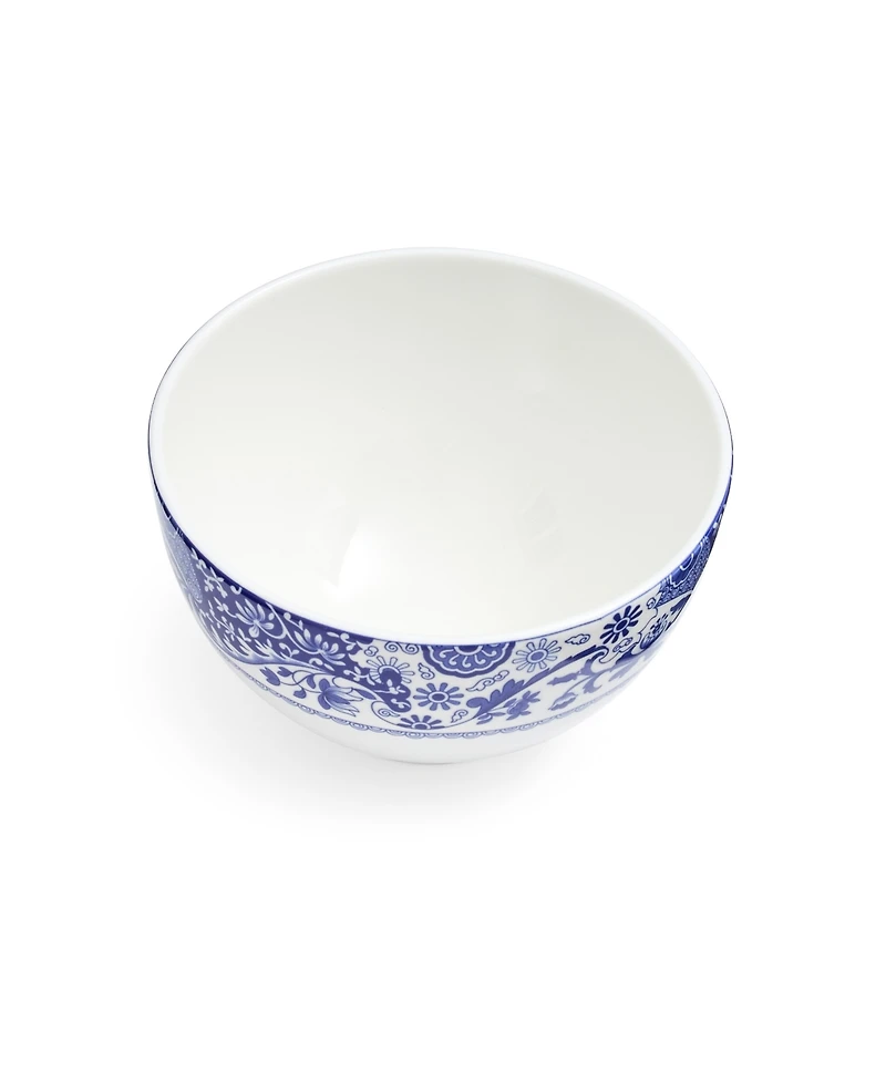 Spode Blue Italian Brocato Rice Bowls, Set of 4