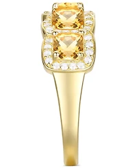 Amethyst (1-1/4 ct. t.w.) & Lab-Grown White Sapphire (1/3 Ring 14k Gold-Plated Sterling Silver (Also Citrine Opal)