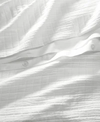 Last Act! Oake Organic Cotton Check Matelasse 3-Pc. Duvet Cover Set, King, Exclusively at Macy's