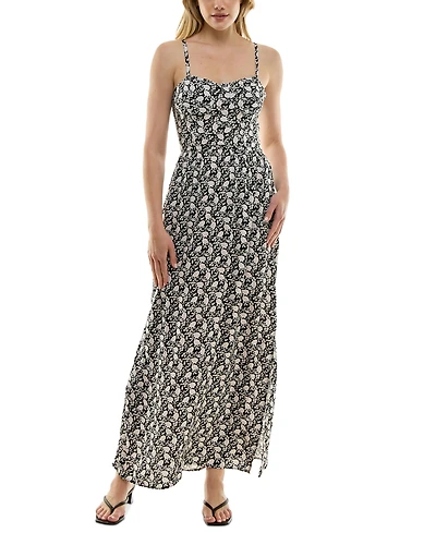 As U Wish Juniors' Floral-Print Maxi Dress
