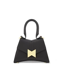 Gold Hardware Detail Angular Mini Leather Handbag