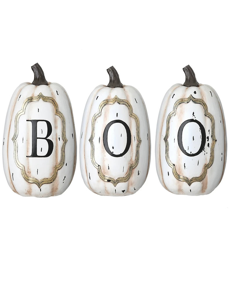 National Tree Company 13" White Pumpkin Boo Sign Decoration, Halloween Collection