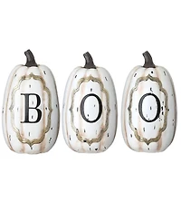 National Tree Company 13" White Pumpkin Boo Sign Decoration, Halloween Collection