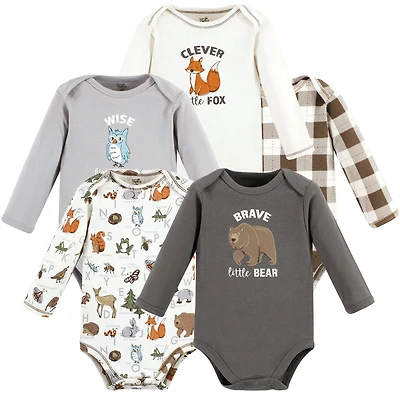 Touched by Nature Baby Boys 5Pk Long Sleeve Natural Bodysuits