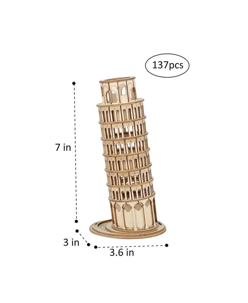 Diy 3D Wood Puzzle - Leaning Tower of Pisa - 137pcs