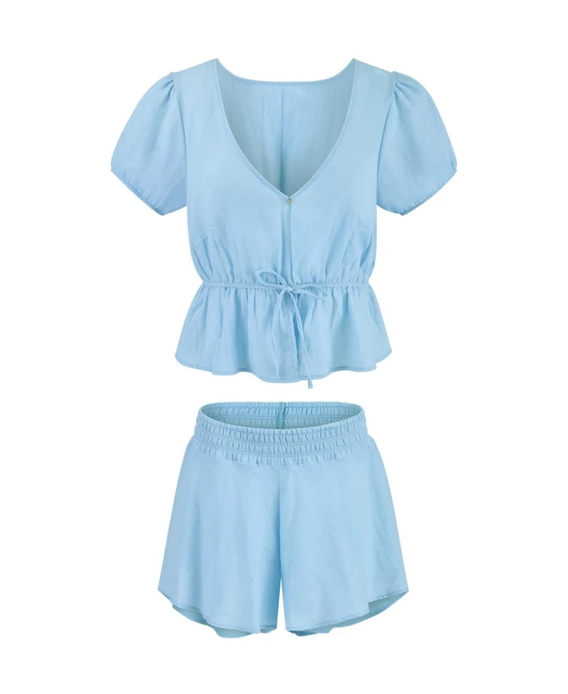 Adore Me Women's Elisabetta Pajama Blouse And Shorts Set
