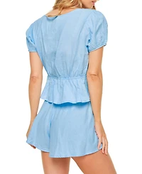 Adore Me Women's Elisabetta Pajama Blouse And Shorts Set