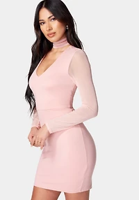 Bebe Women's Choker Neck Mini Dress