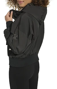 Karl Lagerfeld Paris Women's Karl Lagerfeld Dropped Shoulder Bomber Jacket