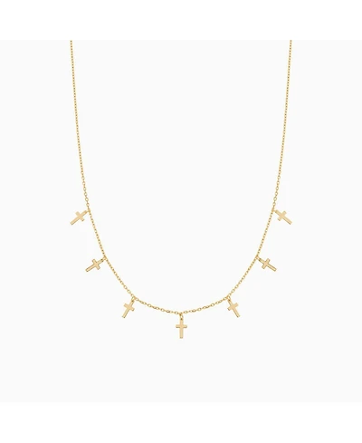 Bearfruit Jewelry Sterling Silver 18k Gold Plated Brianna Cross Necklace