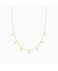 Bearfruit Jewelry Sterling Silver 18k Gold Plated Brianna Cross Necklace