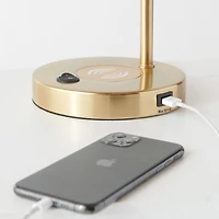Elizabeth Led Table Lamp with Wireless Charging Pad and Usb Port (16"), Bulb Included