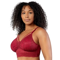 Parfait Women's Mia Wire-Free Padded Lace Bralette, Rio Red, 38B