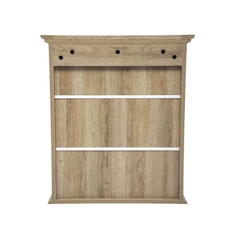 Merrick Lane Delilah Wall Mounted Bathroom Medicine Cabinet With Adjustable Shelf, Lower Open And Magnetic Closure Doors