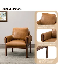 Hulala Home Modern Armchair with Solid Wood Legs