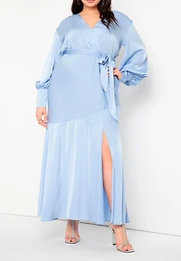 Eloquii Women's Plus Satin Maxi Dress