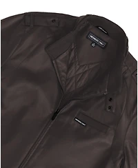 Members Only Men's Faux Leather Iconic Racer Jacket