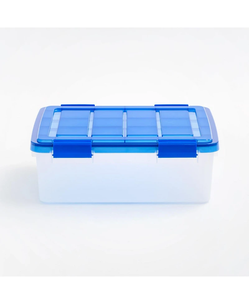 Iris Usa 4Pack 30qt Weatherpro Airtight Plastic Storage Bin with Lid and Seal and Secure Latching Buckles