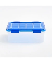 Iris Usa 4Pack 30qt Weatherpro Airtight Plastic Storage Bin with Lid and Seal and Secure Latching Buckles