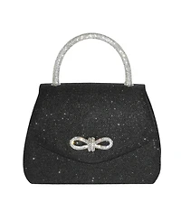 Ladies' Evening Bag with Glitter Handle and Bow