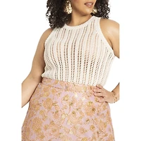 Eloquii Women's Crochet Knitted Tank