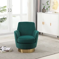Streamdale Furniture Emerald Velvet Swivel Barrel Chair