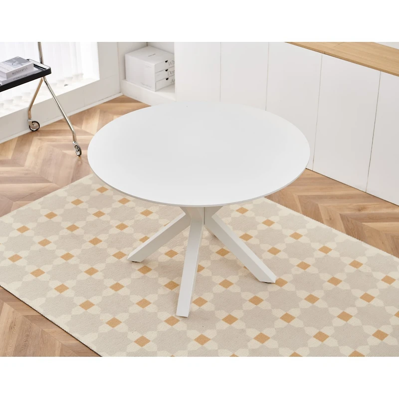 Streamdale Furniture Mid-Century Dining Table for 4-6 people with Round Mdf Top