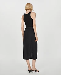 Mango Women's Bow Linen Skirt