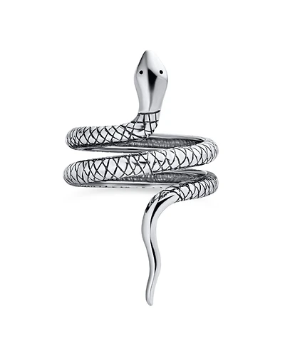 Bling Jewelry Garden Animal Pet Reptile Egyptian Stack Wrap Coil Serpent Snake Ring Band .925 Sterling Silver