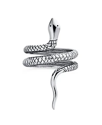 Bling Jewelry Garden Animal Pet Reptile Egyptian Stack Wrap Coil Serpent Snake Ring Band .925 Sterling Silver