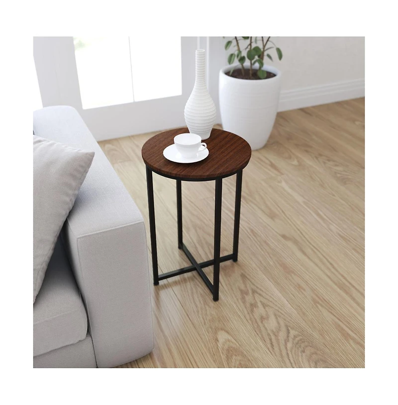 Fairdale End Table With Round Cross Brace Frame