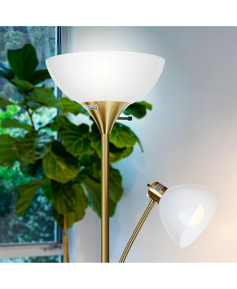 Sky Dome Plus 72" Led Torchiere Floor Lamp with 1 Reading Arm